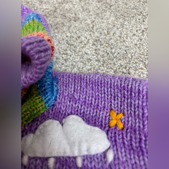 Mexicali Blues Peruvian Hand Knit zip up hooded sweater little girls acrylic - Picture 9 of 10